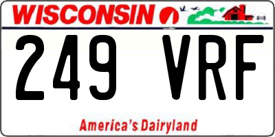 WI license plate 249VRF