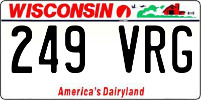 WI license plate 249VRG
