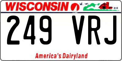 WI license plate 249VRJ