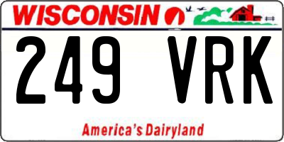 WI license plate 249VRK