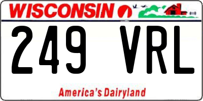 WI license plate 249VRL