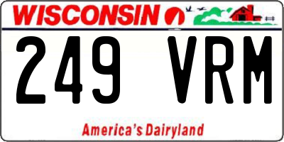 WI license plate 249VRM
