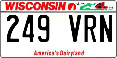 WI license plate 249VRN
