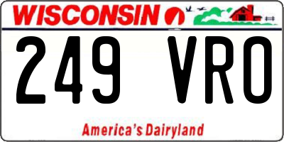 WI license plate 249VRO