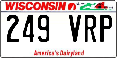 WI license plate 249VRP