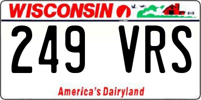 WI license plate 249VRS
