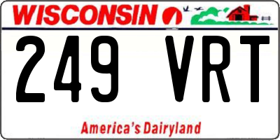 WI license plate 249VRT