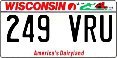 WI license plate 249VRU