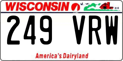 WI license plate 249VRW