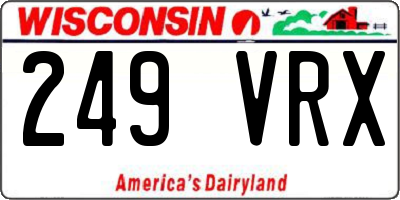 WI license plate 249VRX
