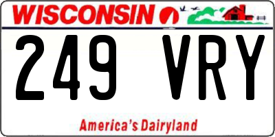 WI license plate 249VRY