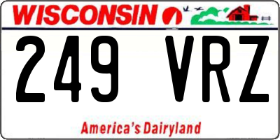 WI license plate 249VRZ