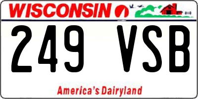 WI license plate 249VSB