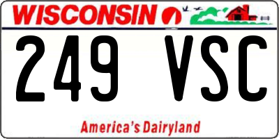 WI license plate 249VSC