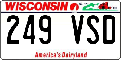 WI license plate 249VSD