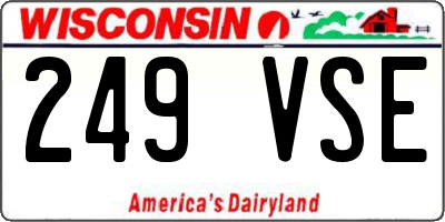 WI license plate 249VSE