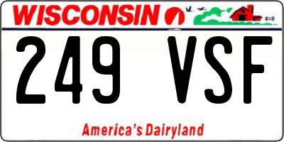 WI license plate 249VSF