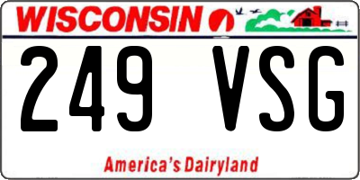 WI license plate 249VSG