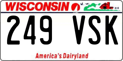 WI license plate 249VSK