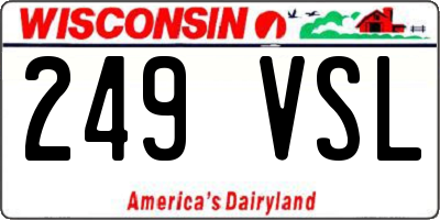 WI license plate 249VSL