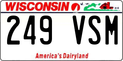 WI license plate 249VSM
