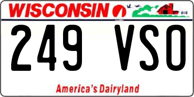 WI license plate 249VSO