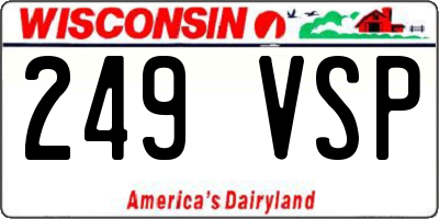 WI license plate 249VSP
