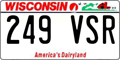 WI license plate 249VSR