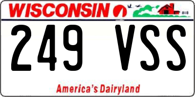 WI license plate 249VSS