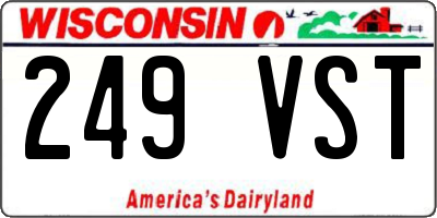 WI license plate 249VST