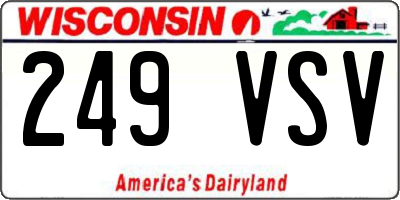 WI license plate 249VSV