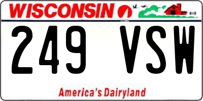 WI license plate 249VSW