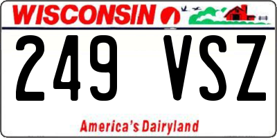 WI license plate 249VSZ