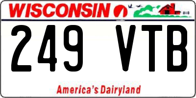 WI license plate 249VTB