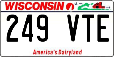 WI license plate 249VTE