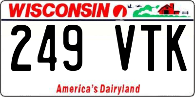 WI license plate 249VTK