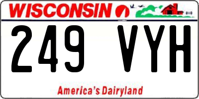 WI license plate 249VYH