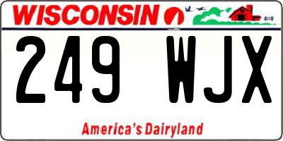 WI license plate 249WJX