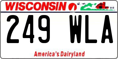WI license plate 249WLA