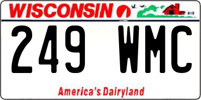 WI license plate 249WMC