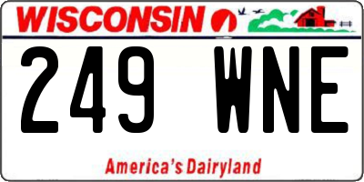 WI license plate 249WNE