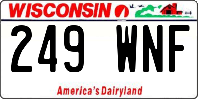 WI license plate 249WNF