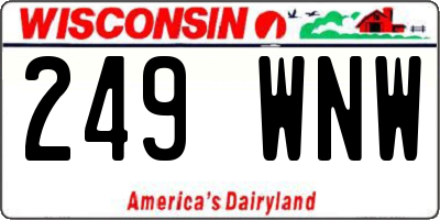 WI license plate 249WNW