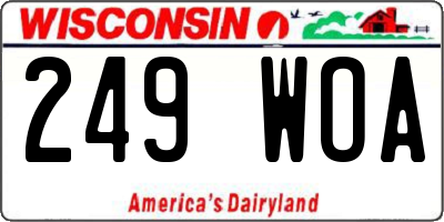 WI license plate 249WOA