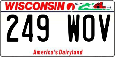 WI license plate 249WOV