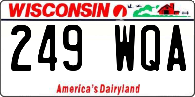 WI license plate 249WQA