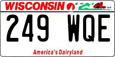 WI license plate 249WQE