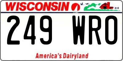 WI license plate 249WRO
