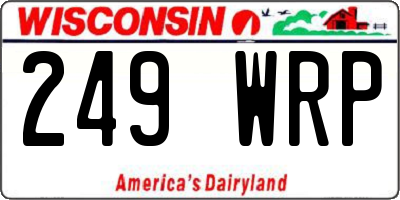 WI license plate 249WRP