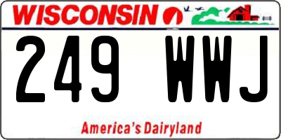 WI license plate 249WWJ